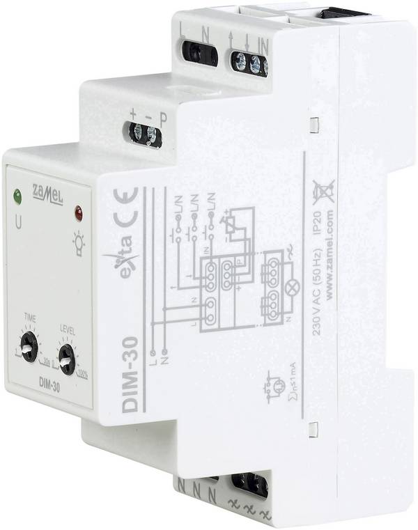 Zamel EXT10000228 Kalapsín dimmer Alkalmas fényforrásokhoz: LED-es izzó, Fénycső, Halogén izzó, Izzó