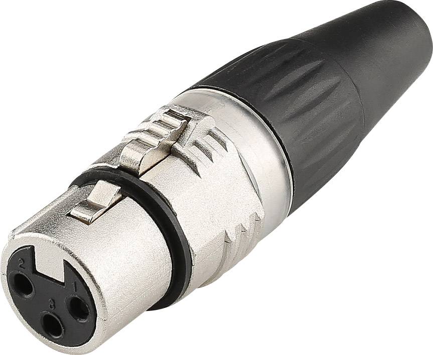 Hicon HI-X3CF-V XLR csatlakozó Csatlakozóaljzat, egyenes Pólusszám: 3 Fekete, Ezüst 1 db