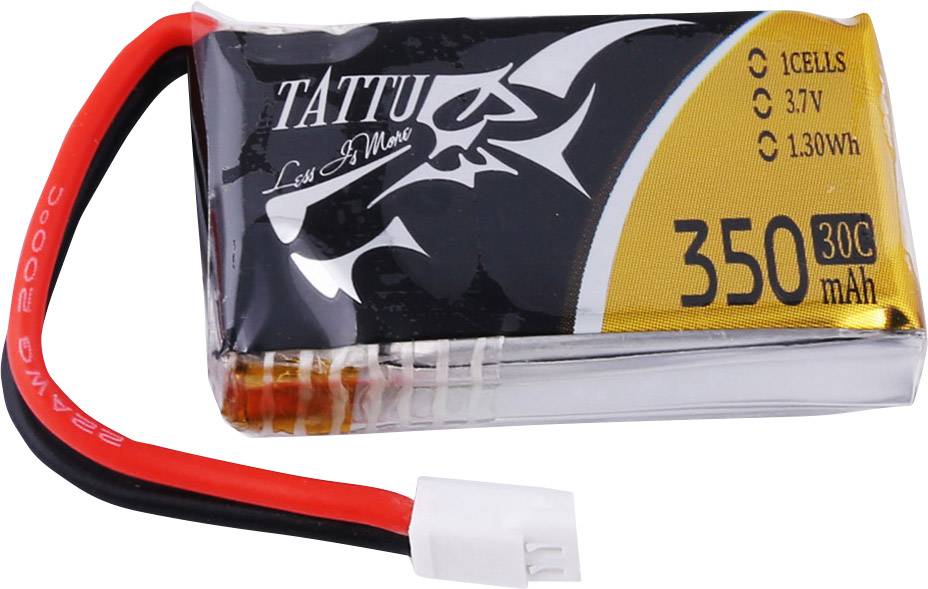 Tattu Akkucsomag, LiPo 3.7 V 350 mAh Cellaszám: 1 30 C Soft doboz Molex dugaszoló rendszer