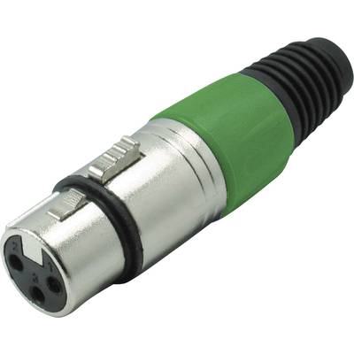 Kash 55022-G XLR csatlakozó Csatlakozóaljzat, egyenes Pólusszám: 3 Zöld 1 db