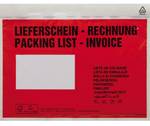 Dokumentumzsák szállítólevele számla / többnyelvű DIN C6 175 x 140 mm (szélesség x magasság) LDPE, újrahasznosított piros 250 darab / csomag.