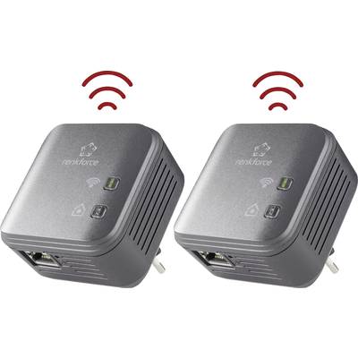 Powerline WLAN Access-Point Starter Kit, konnektoros internet átvivő készlet 500 Mbit/s, Renkforce PL500D AC Starter