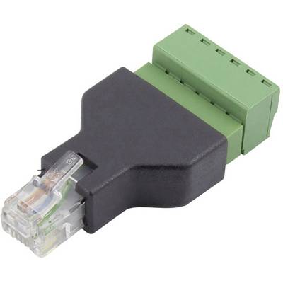 RJ45-adapter zöld csatlakozókapoccsal hálózati kapcsolatokhoz.