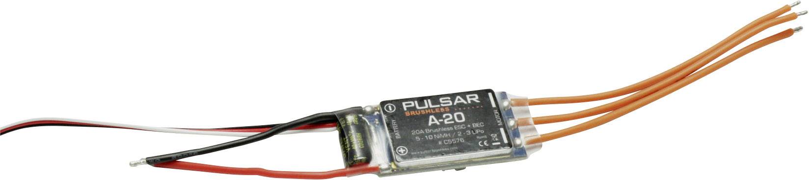 Pichler Modellbau PULSAR A-20 Brushless repülőmodell menetszabályozó Terhelhetőség (max. A): 30 A