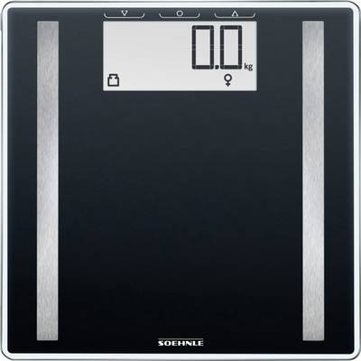 Testanalizálós digitális személymérleg max. 180 kg, fekete, Soehnle Shape Sense Control 100