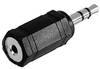 Jack dugó átalakító adapter (3.5 mm sztereo Jack dugó - 2.5 mm sztereo Jack aljzat) fekete színű Tru Components 1559810