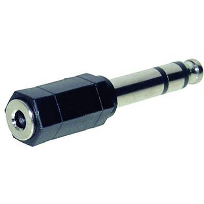 Jack átalakító adapter, 6.3 mm sztereo Jack dugó - 3.5 mm mono Jack aljzat, fekete, Tru Components 1559813