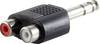 Jack - RCA átalakító adapter (3.5 mm sztereo Jack dugó - 2 RCA aljzat) fekete színű Tru Components 1559822
