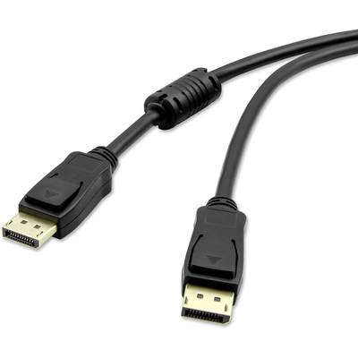 DisplayPort 1.3 kábel, 1x DisplayPort dugó - 1x DisplayPort dugó, 1,8 m, fekete, Renkforce