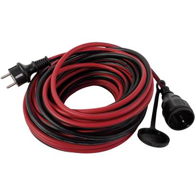 Kültéri hálózati hosszabbítókábel védőkupakkal, piros/fekete, 25 m, HO5VV-F 3 G 1,5 mm², REV 0017250614