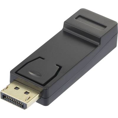 DisplayPort - HDMI átalakító adapter, 1x DisplayPort dugó - 1x HDMI aljzat, aranyozott, fekete, Renkforce