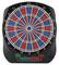 Elektronikus darts tábla számozott szektorokkal és digitális kijelzővel alatta. Alkalmas darts játékokhoz és pontszámítások elvégzéséhez.