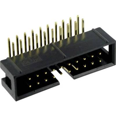 Csatlakozó sor 20 pól., hajlított, RM 2,54 mm, Tru Components