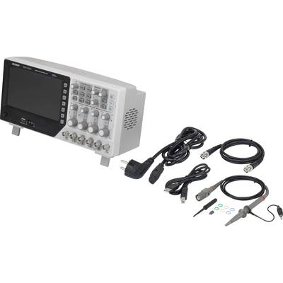 Digitális tárolós oszcilloszkóp függvénygenerátorral 100 MHz 4 csatorna 1 GSa/mp 64 kpts 8 bit, DSO, Voltcraft DSO-1104-1