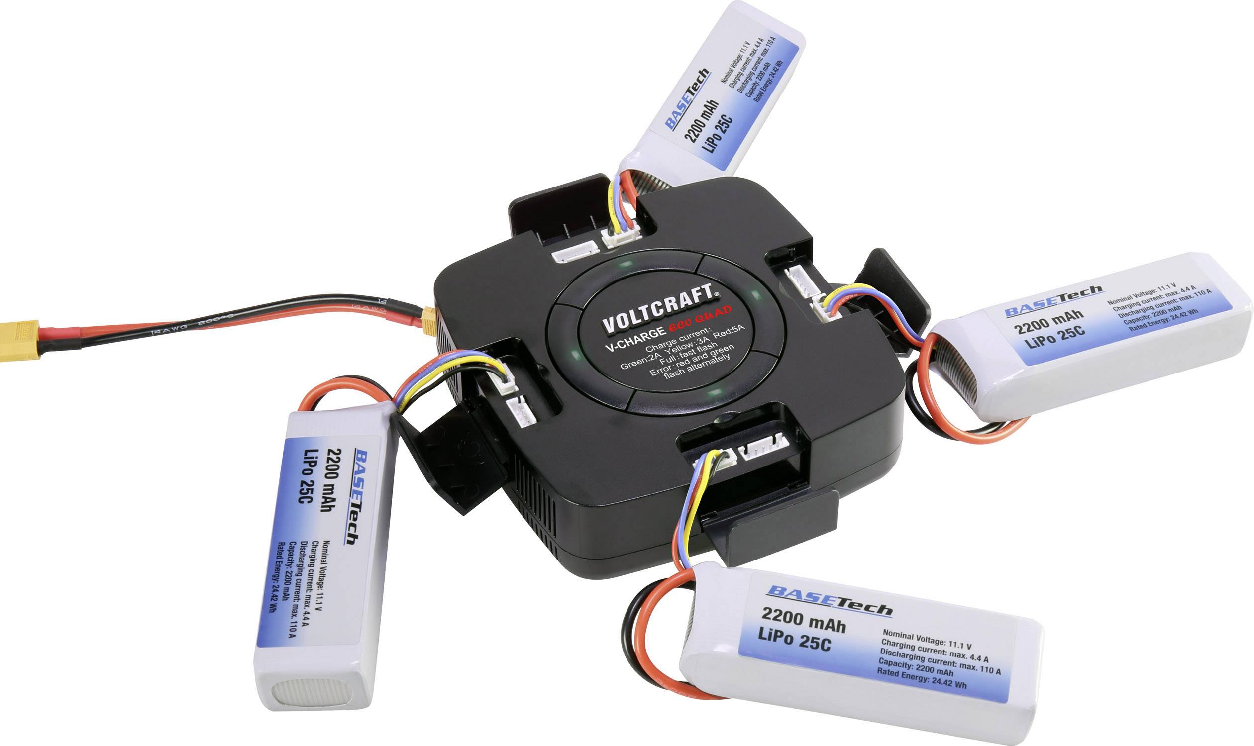 VOLTCRAFT V-Charge Eco Quad Modell töltő 12 V, 32 V 5 A LiPolimer