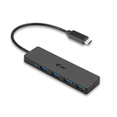 i-tec C31HUB404 4 port USB 3.2 hub USB-C dugóval Fekete