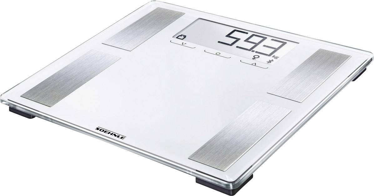 Testanalizálós digitális személymérleg max. 180 kg, szürke/fém, Soehnle Shape Sense Connect 100