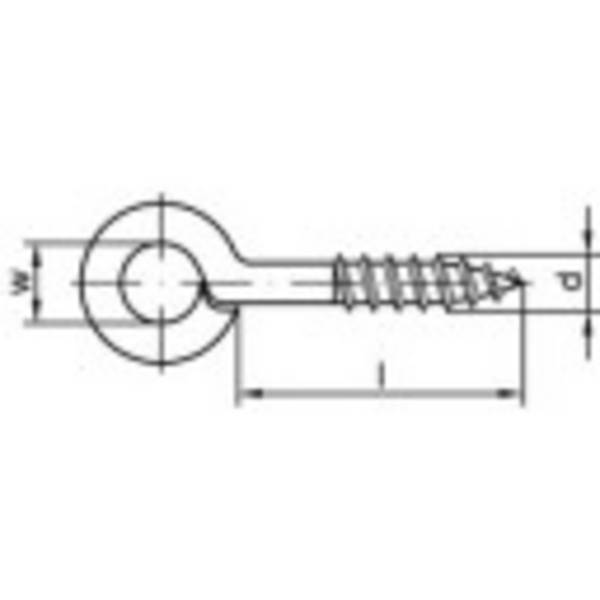 TOOLCRAFT 159515 Gyűrűs csavarok, 1-es típus Acél, galvanikusan horganyozott 100 db