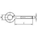 Gyűrűs csavar, típus 48 korrózióálló acélból 10 mm x 30 mm A2 M6 50db Toolcraft 88136