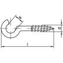 TOOLCRAFT 159608 Ívelt csavaros kampók 25 mm Acél, galvanikusan horganyozott 100 db