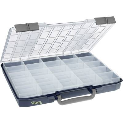 raaco Carry Lite Rendszerező hordtáska (H x Sz x Ma) 330 x 415 x 57 mm Rekeszek: 25 fix alsó osztás Tartalom, tartalmi e