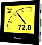 Digalox DPM72-MP grafikus DIN multiméter 500V/10A AC/DC RGB kijelzővel és USB interfésszel