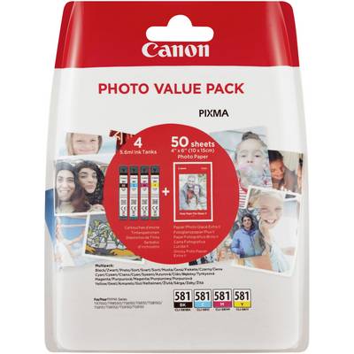 Canon Tinta CLI-581 Photo Value Pack CMYK Eredeti Fénykép fekete, Cián, Bíbor, Sárga 2106C005