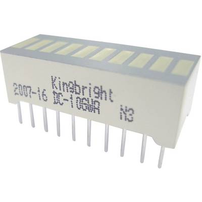 Kingbright 10-es bargraph LED-es kijelző, 25,4 x 10,16 mm, zöld, DC-10GWA