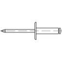 TOOLCRAFT 160147 Nyitott végű szegecs (Ø x H) 4 mm x 10 mm Alumínium Acél 500 db