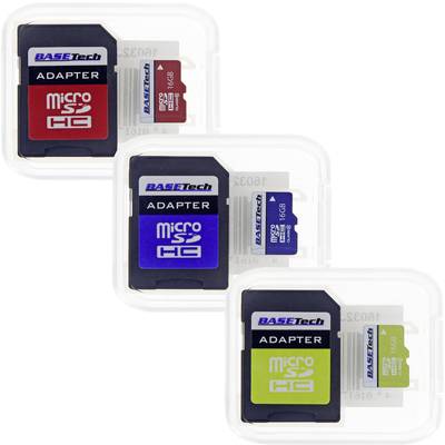 mikro SD kártya 16 GB Basetech  Class 10 SD adapterrel 1 db