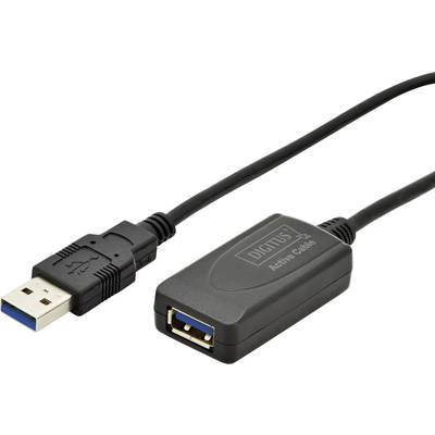 Digitus USB kábel USB 3.2 Gen1 (USB 3.0 / USB 3.1 Gen1) USB-A dugó, USB-A alj 5.00 m Fekete  DA-73104