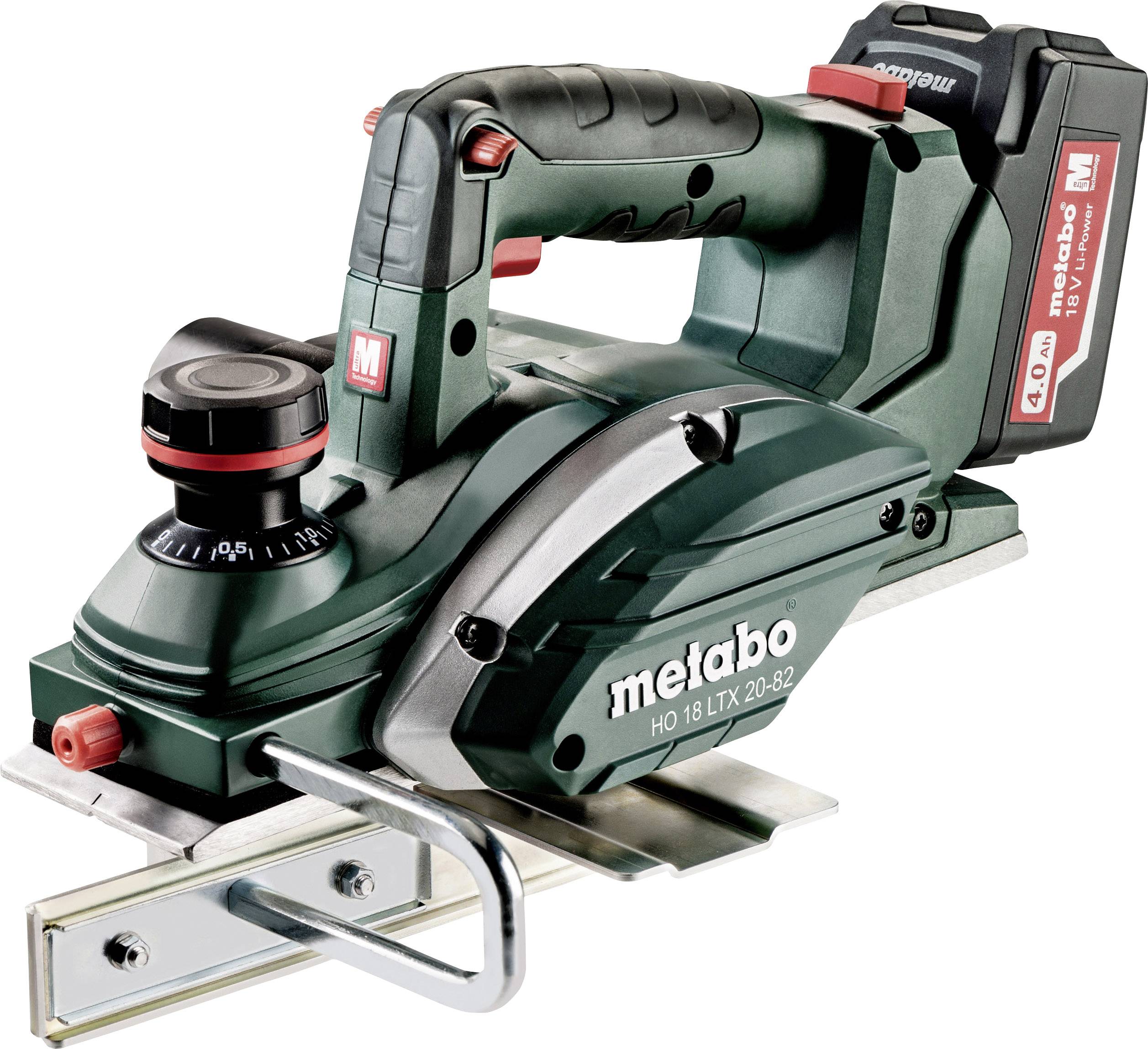 Metabo HO 18 LTX 20-82 Akkus gyalu 2. akkuval, Hordtáskával Gyaluszélesség: 82 mm 18 V 4 Ah Hajtási mélység (max.): 9 mm