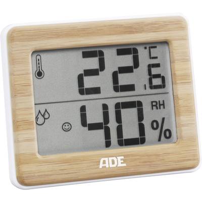 Digitális hőmérő és páratartalom mérő, fehér/bambusz, ADE WS 1702