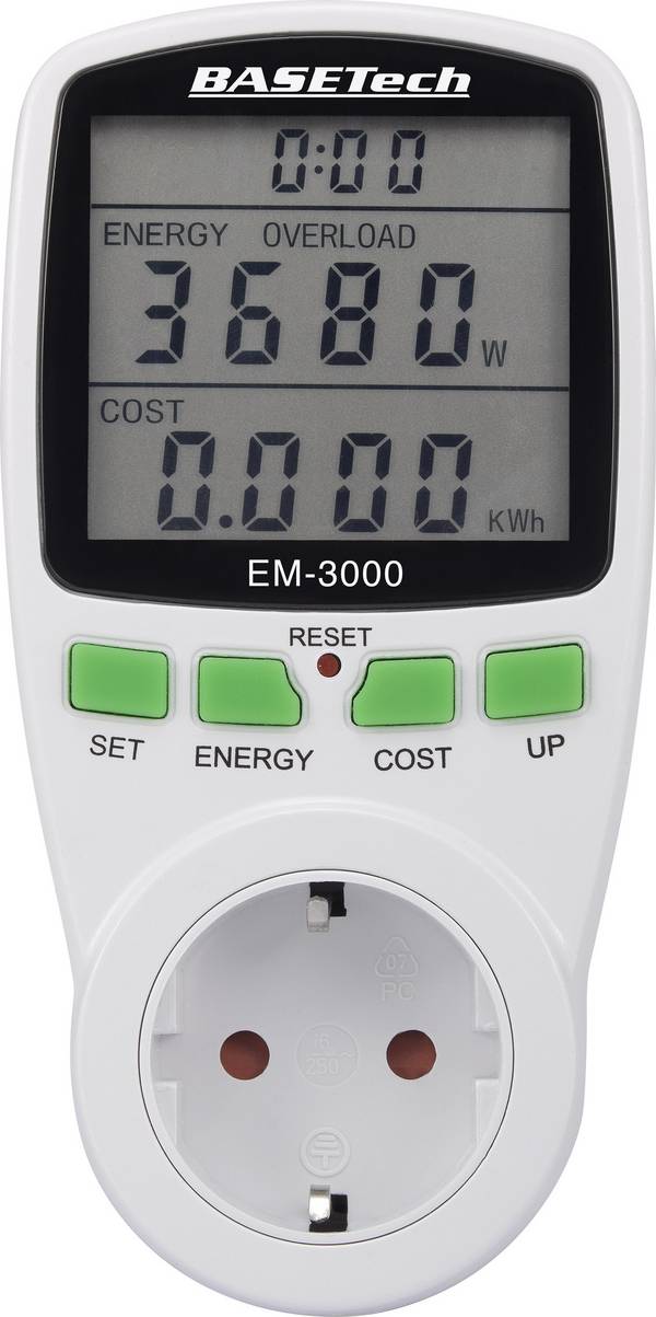 Energiafogyasztás mérő költség előrejelzéssel, Basetech EM-3000