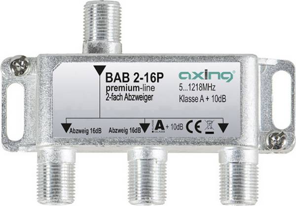 Axing BAB 2-16P Kábel-TV leágaztató 2 részes 5 - 1218 MHz