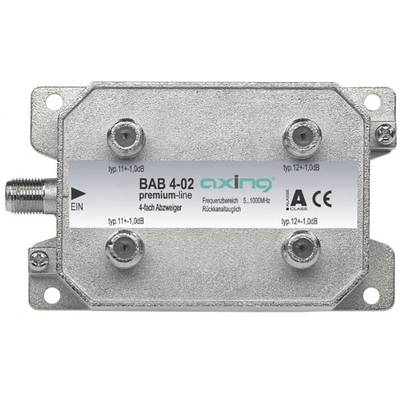 Axing BAB 4-02 Kábel-TV leágaztató 4 részes 5 - 40 Mhz, 40 - 470 MHz, 470 - 862 MHz, 862 - 1006 MHz