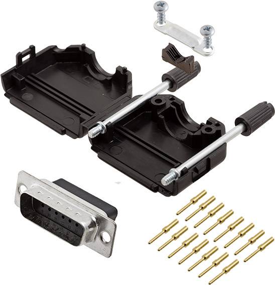 encitech DPPK15-BK-DBCP-K 6355-0078-02 D-SUB tűs kapocsléc készlet 180 ° Pólusszám: 15 Krimpelős 1 db