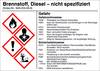 SafetyMarking 21.B1200.05 Veszélyes anyag etikett G005 Tüzelőanyagok, dízel, nincs specifikálva Öntapadó fólia (Sz x Ma) 105 mm x 74 mm 1 db