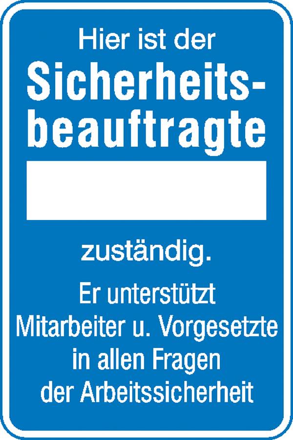 Felirat: Itt illetékes a biztonsági megbízott. Támogatja a munkavállalókat és a vezetőket a munkabiztonság terén.