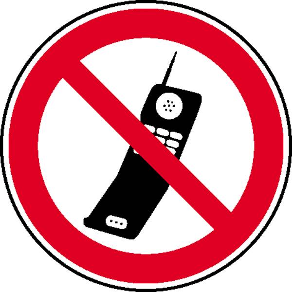 Tiltó tábla Mobiltelefon használata tilos Öntapadó fólia (Ø) 200 mm 1 db