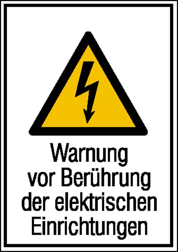 Figyelmeztető kombi tábla Figyelem! Öntapadó fólia (Sz x Ma) 131 mm x 185 mm ISO 7010 SafetyMarking Warnschild 21.1246 1 db