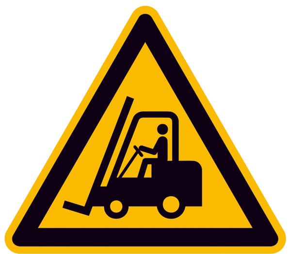 Figyelmeztető tábla Padló-szállítójárművek Öntapadó fólia 200 mm ISO 7010 SafetyMarking 21.A8232 1 db