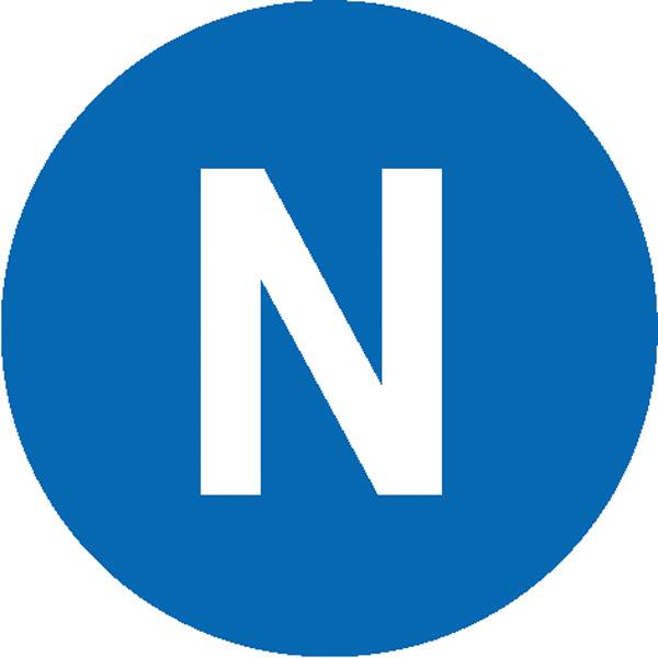 SafetyMarking 30.1520 Etikettek N (nulla vezeték) Öntapadó fólia (Ø) 20 mm 20 mm EN 60454 28 db