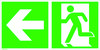 Menekülési útvonal tábla Alumínium Vészkijárat balra, irány balra SafetyMarking 15.3030 (Sz x Ma) 600 mm x 300 mm ISO 7010 1 db