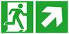 Menekülési útvonal tábla Alumínium Vészkijárat jobbra, irány jobbra felfelé SafetyMarking 15.3047 (Sz x Ma) 400 mm x 200 mm ISO 7010 1 db