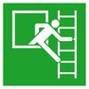 Menekülési útvonal tábla Alumínium Vészkijárat tűzlétrával jobbra SafetyMarking 15.3021 (Sz x Ma) 200 mm x 200 mm ISO 7010 1 db