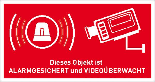 SafetyMarking 21.G5023 Figyelmeztető tábla Az objektum riasztóval ellátott és videokamerákkal figyelve Öntapadó fólia (Sz x Ma) 85 mm x 45 mm    1 db