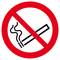 Egy áthúzott cigaretta piktogramja; a dohányzási tilalmat szimbolizálja.