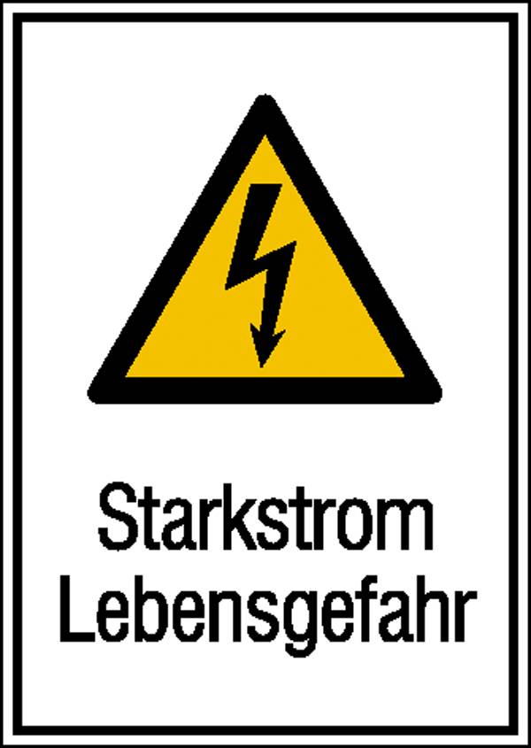 Figyelmeztető kombi tábla Figyelem! Műanyag (Sz x Ma) 131 mm x 185 mm ISO 7010 SafetyMarking Warnkombischild 43.1368 1 db