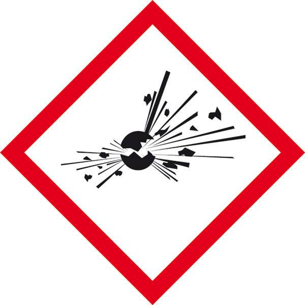 SafetyMarking 39.B1010 GHS veszély piktogramm 01 Robbanó bomba Poliészter (Sz x Ma) 100 mm x 100 mm    1 db